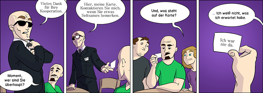 Piece of Me. Ein Webcomic über unnötige Visitenkarten und seltsame Leute.