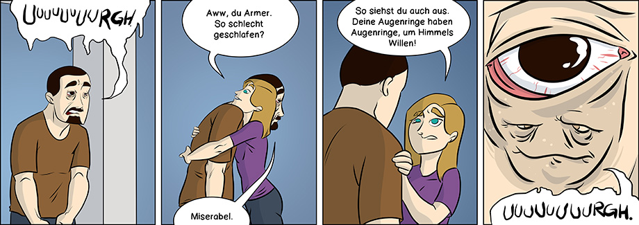 Piece of Me. Ein Webcomic über miserablen Schlaf und Augenringe.