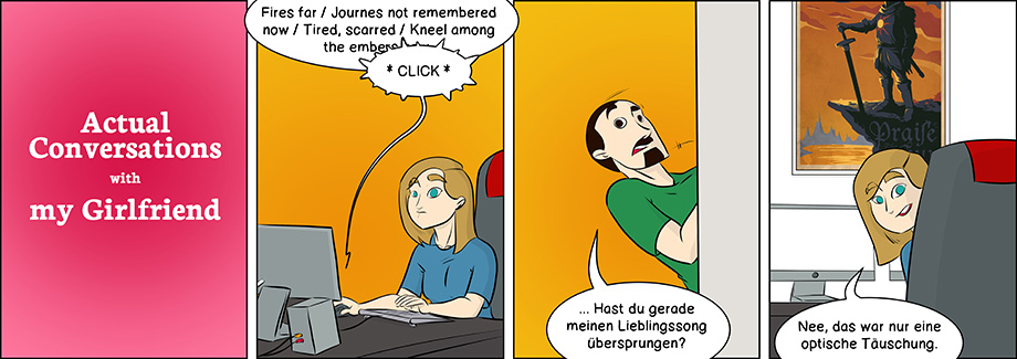 Piece of Me. Ein Webcomic über super Songs und Überspringen von Playlists.