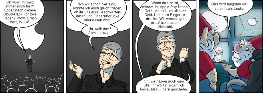 Piece of Me. Ein Webcomic über zwielichtige Services und komische Uhren.