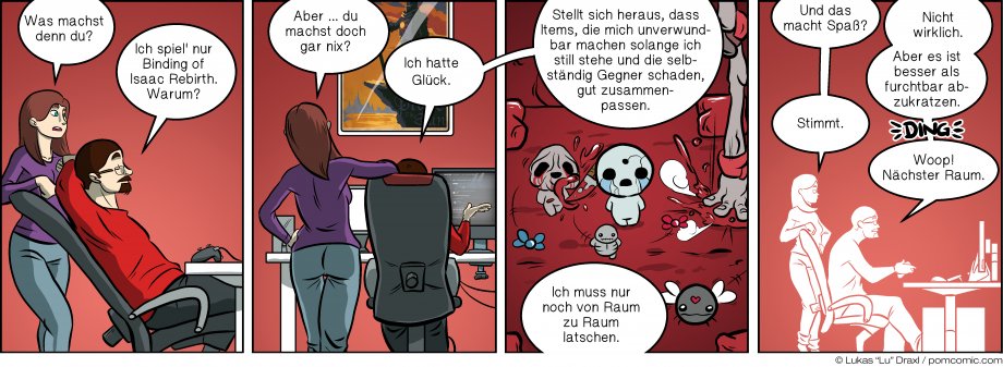Piece of Me. Ein Webcomic über Binding of Isaac: Rebirth, ein Spiel das sich gelegentlich von selbst spielt.