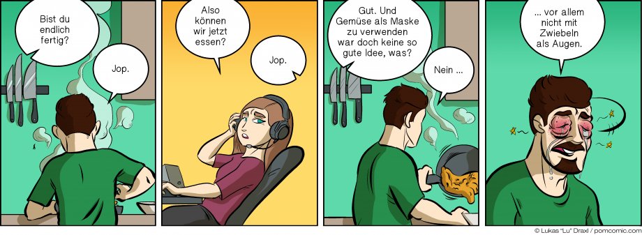 Piece of Me. Ein Webcomic über Essensmasken und richtig blöde Ideen.