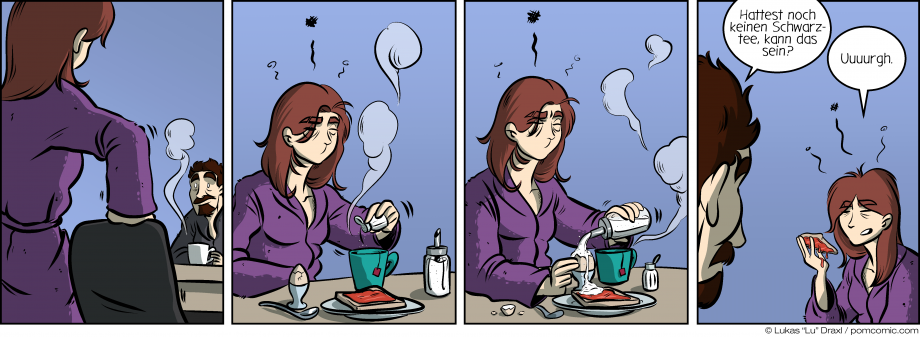 Piece of Me. Ein Webcomic über eine verschlafene Freundin und morgendliche Routinen.
