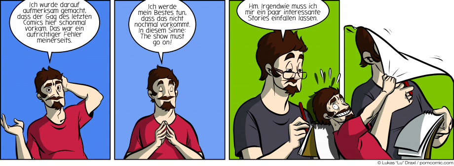 Piece of Me. Ein Webcomic über ehrliche Fehler und Kopien eigener Comics.