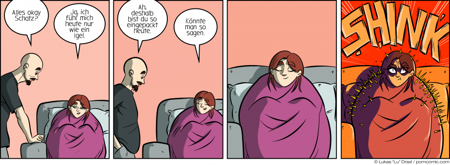 Piece of Me. Ein Webcomic über eingepackte Freundinnen und Igel.