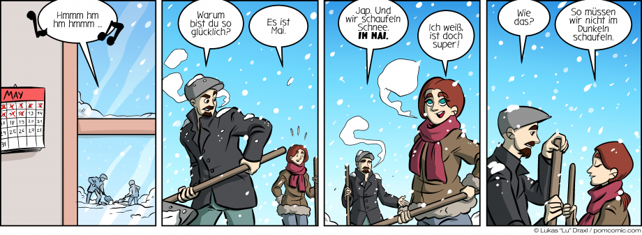 Piece of Me. Ein Webcomic über Schneeschaufeln im verdammten Mai.