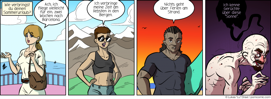 Piece of Me. Ein Webcomic über verschiedene Wege, den Urlaub zu verbringen.