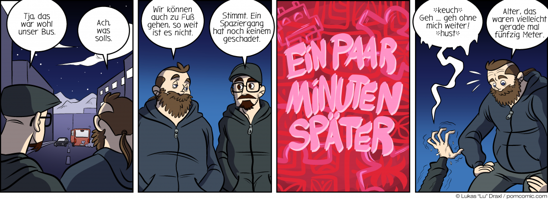 Piece of Me. Ein Webcomic über verpasste Busse und nächtliche Spaziergänge.