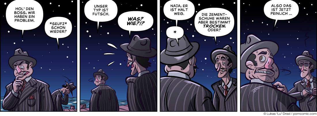 Piece of Me. Ein Webcomic über dumme Mafiosi und Zementschuhe.