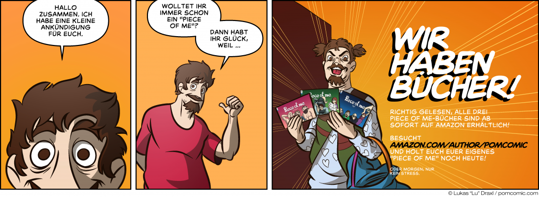 Piece of Me. Ein Webcomic über sehr wichtige Ankündigungen. Und BÜCHER!