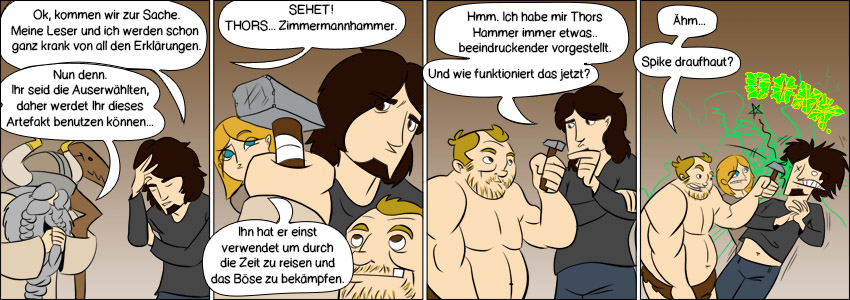 Piece of Me. Ein Webcomic über güttliches Werkzeug und drohende Kopfschmerzen.