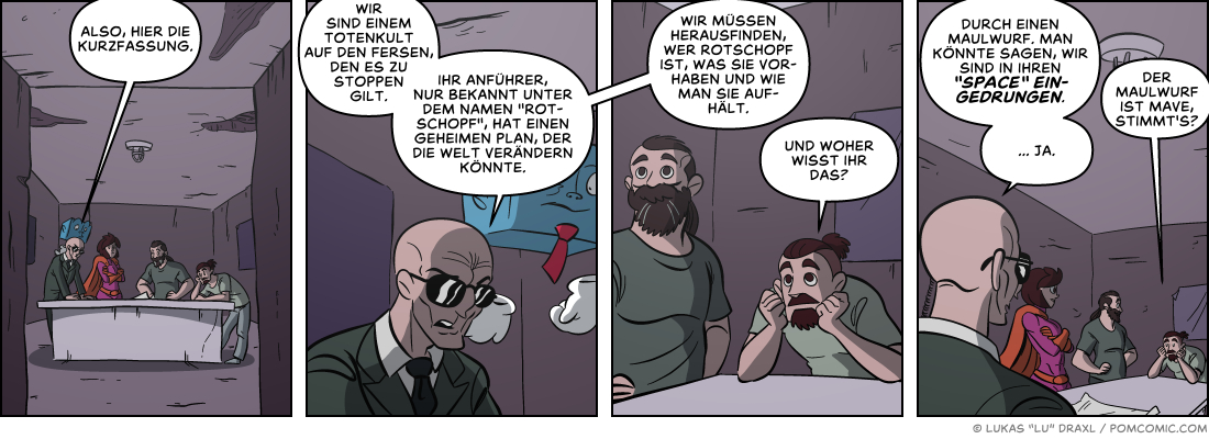 Piece of Me. Ein Webcomic über Briefings und Totenkulte.