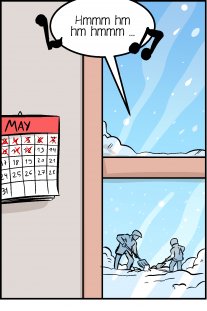 Piece of Me. Ein Webcomic über Schneeschaufeln im verdammten Mai.