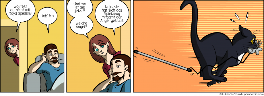 Piece of Me. Ein Webcomic über Katzenspielzeug und Angeln.